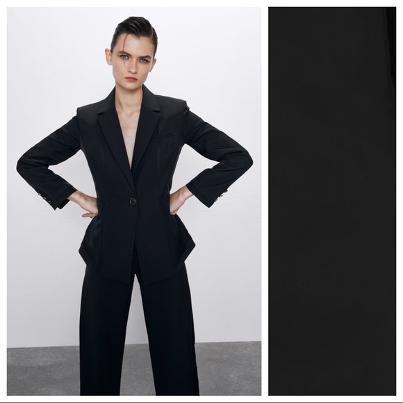 Zara Jackets & Blazers - NWT. Zara Black Reversible Combined Blazer Size M.